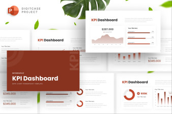 Clean Red KPI Dashboard - PowerPoint Template